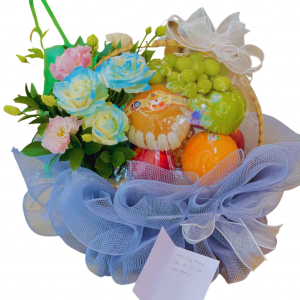 GIỎ TRÁI CÂY TẶNG SINH NHẬT - TONE XANH PASTEL