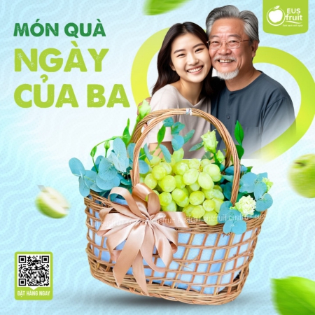 GIỎ NHO XANH ÚC - TẶNG BA